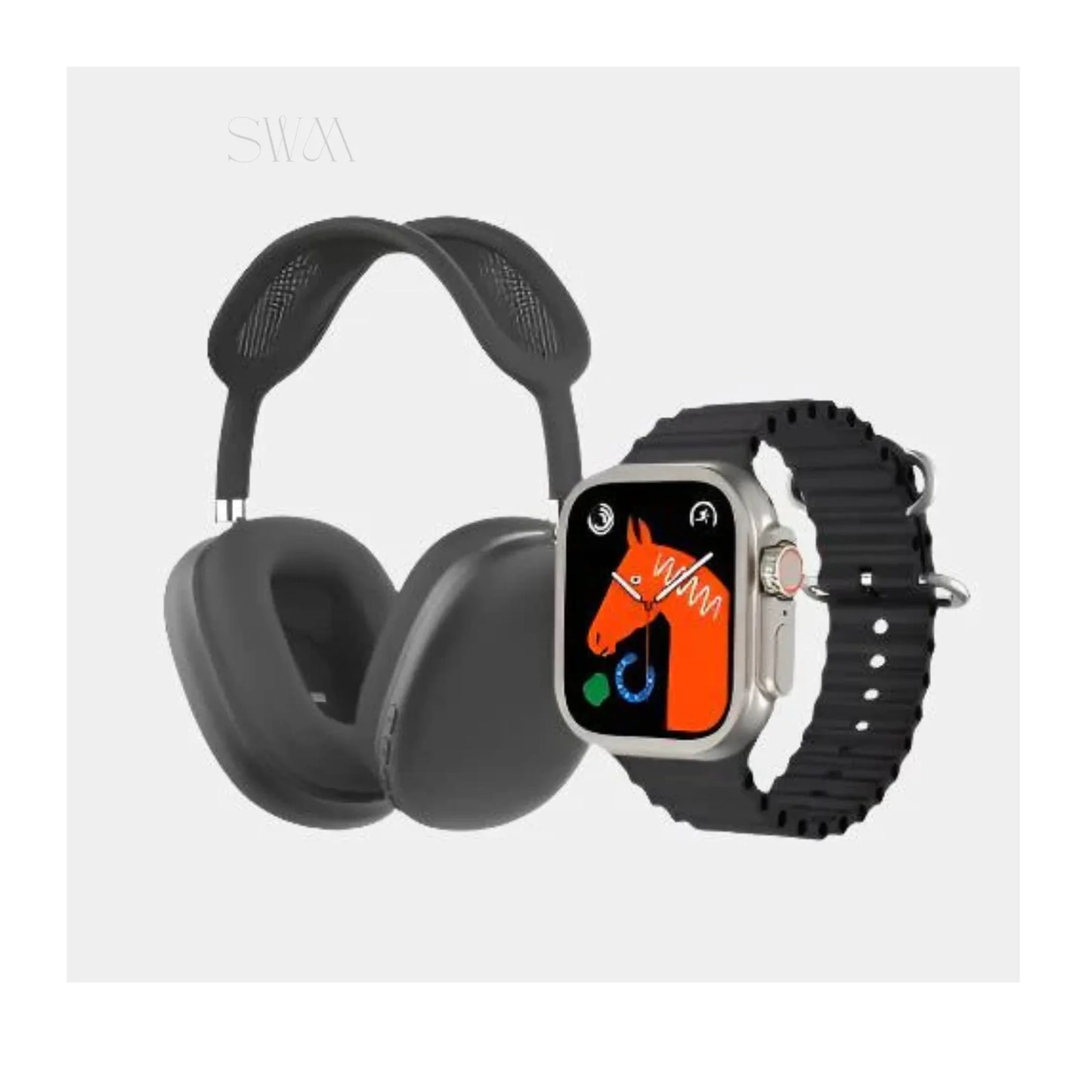 P9 Ultra 2 Smartwatch Combo – 2.2" Super AMOLED Display, Bluetooth Headphones & 9 Stylish Bands Experience the Future on Your Wrist and in Your Ears - smart watch