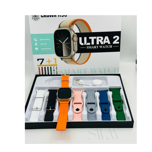 Crown H50 Ultra 2 Smartwatch – 7 Straps | Bluetooth Calling | Health & Fitness Companion - smart watch